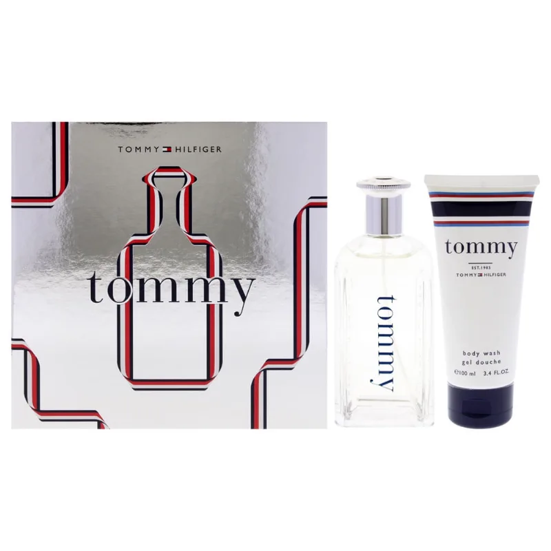 Conjunto de presente masculino de perfume Tommy Hilfiger, 2 peças, spray edt de 100 ml