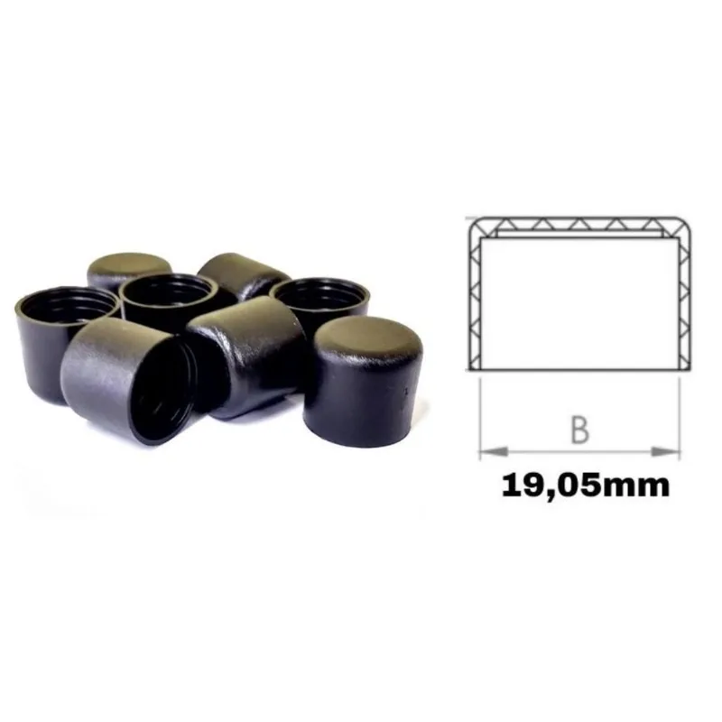 Ponteira Externa Redonda 3/4 (1,9cm) Preta - 500 Peças