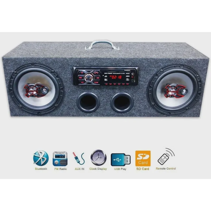 Caixa Residencial Radio Bluetooth + Par Falante 6 Bravox