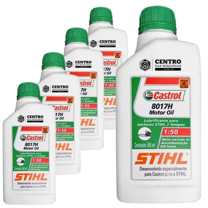 Kit Com 5 Unidades De Óleo 2 Tempos Castrol Stihl 500ml