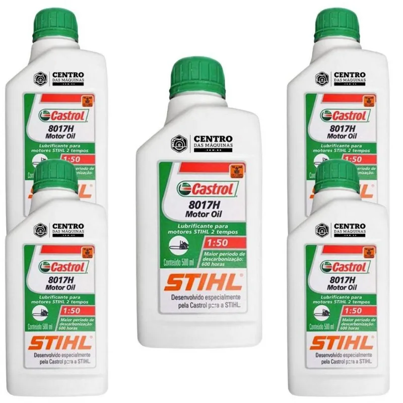 Kit Com 5 Unidades De Óleo 2 Tempos Castrol Stihl 500ml