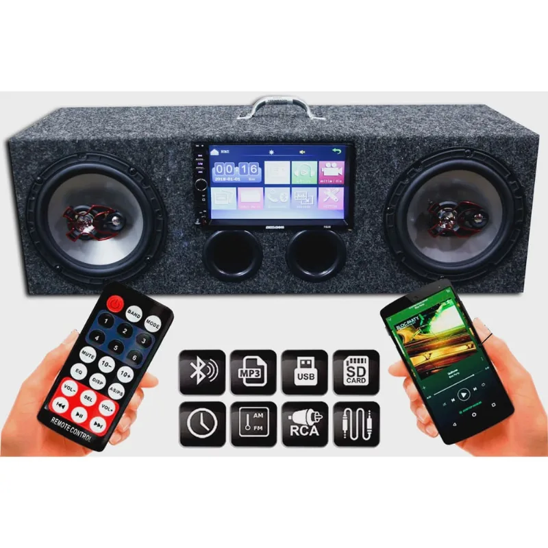 Caixa Amplificada Bluetooth Ativa 6 Bravox + Multimidia Mp5