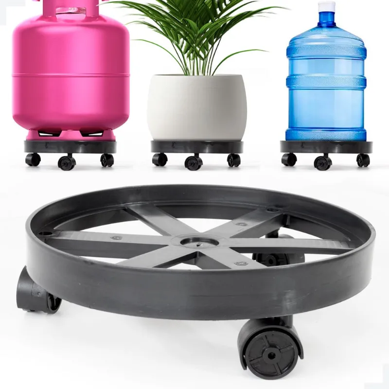 Carrinho Suporte com Rodinhas para Botijão de Gás, Vasos e Galões - Super Resistente