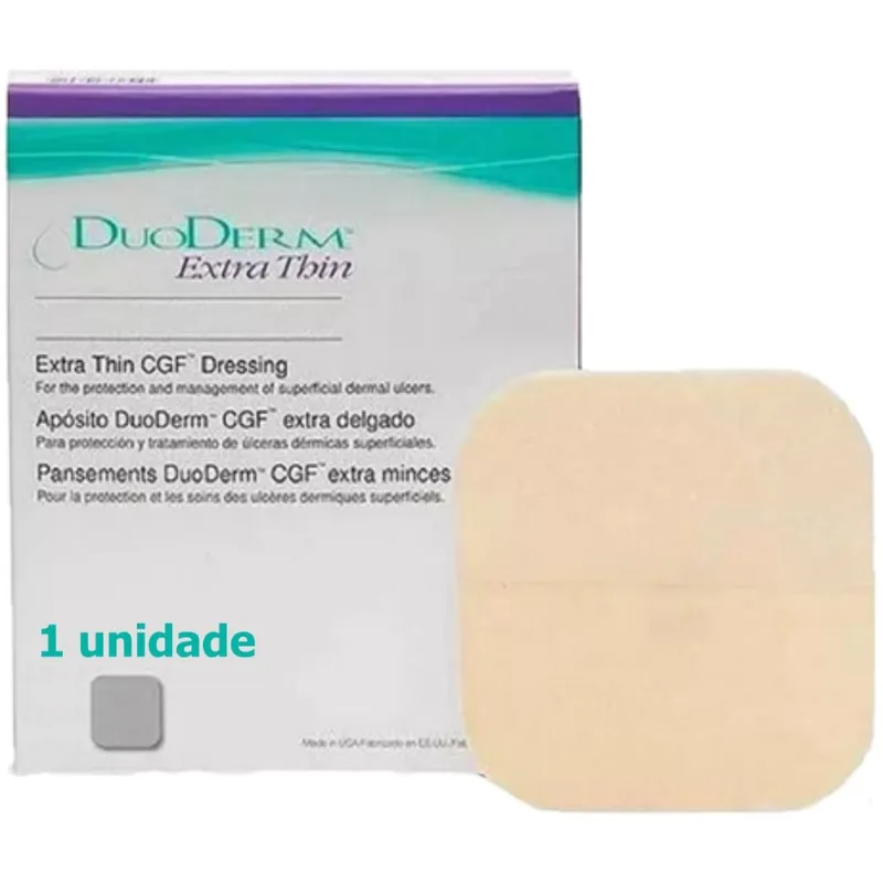 Curativo Hidrocolóide DuoDerm Extra Fino Convatec - 10cm x 10cm - unidade
