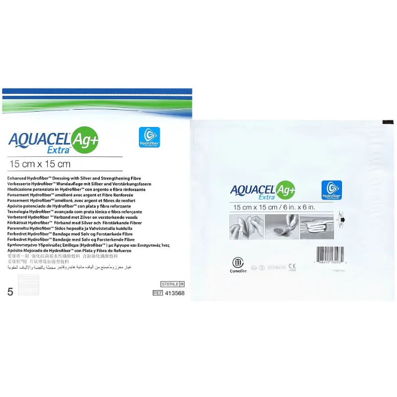 Curativo Aquacel Ag+ Extra Hidrofibra 15X15