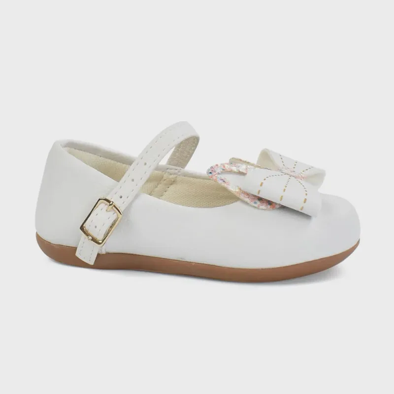 Sapatilha Camin Laço Infantil Menina Branca