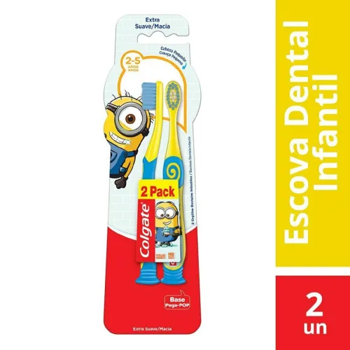 Escova Dental Extra Suave Infantil Minions Colgate 2 Unidades - MINIONS - Higiene E Beleza
