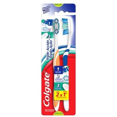 Escova Dental Média Colgate Tripla Ação Leve 2 Pague 1 Unidade - COLGATE - Higiene E Beleza