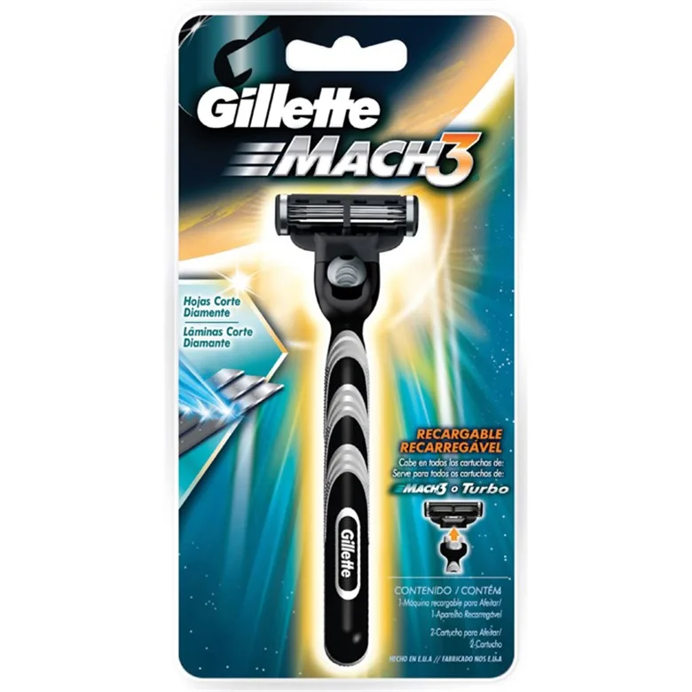 Aparelho Recarregável E Carga Para Barbear Gillette Mach3 - MACH3 - Higiene E Beleza