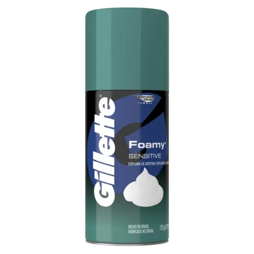 Espuma De Barbear Sensitive Gillette Foamy 175g - VIZIR - Higiene E Beleza