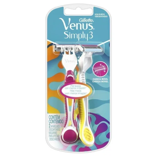 Aparelho De Depilar Descartável Gillette Venus Simply3 2 Unidades - GILLETTE - Higiene E Beleza