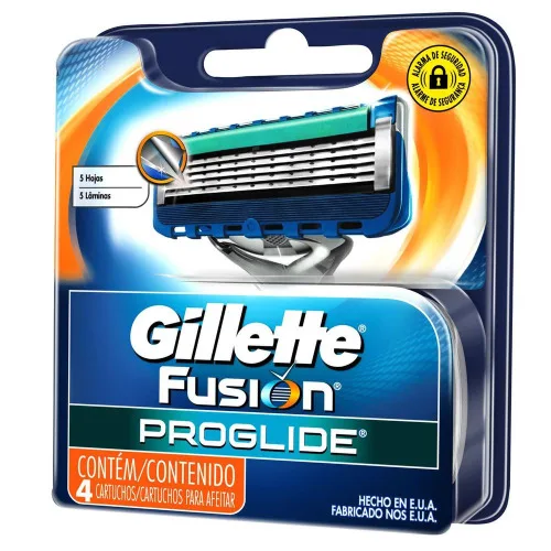 Carga De Aparelho Para Barbear Gillette Fusion Proglide 4 Unidades - GILLETTE PROGLIDE - Higiene E Beleza