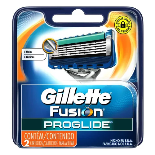 Carga De Aparelho Para Barbear Gillette Fusion Proglide 2 Unidades - FUSION PROGLIDE - Higiene E Beleza