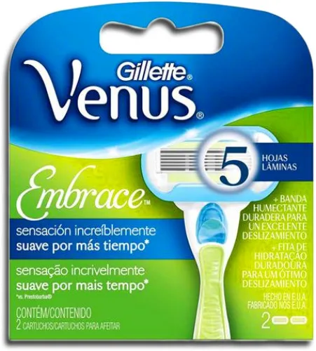 Carga Para Aparelho De Depilar Descartável Gillette Venus Embrace 2 Unidades - GILLETTE VENUS 3 - Higiene E Beleza