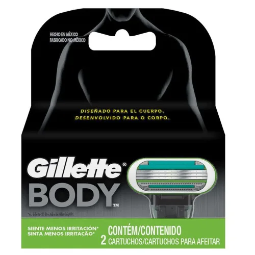 Carga Para Aparelho De Depilar Recarregável Gillette Body 2 Unidades - GILLETTE BODY - Higiene E Beleza