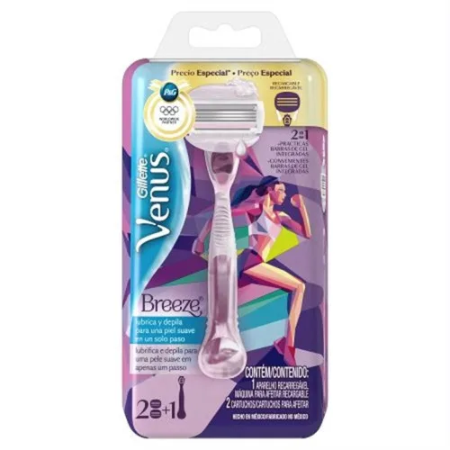 Aparelho Depilatório Gillette Venus 3 C/2 Breeze Unit - GILLETTE VENUS 3 - Higiene E Beleza