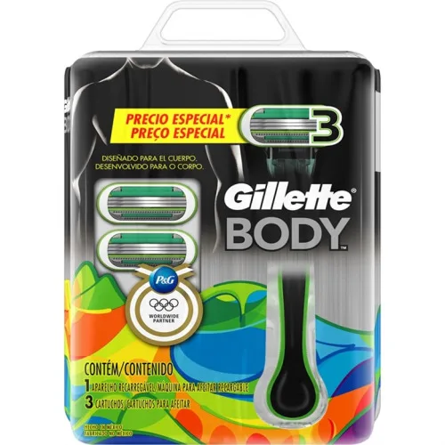 Aparelho Depilatório Gillette Body C/3 Unit - GILLETTE BODY - Higiene E Beleza