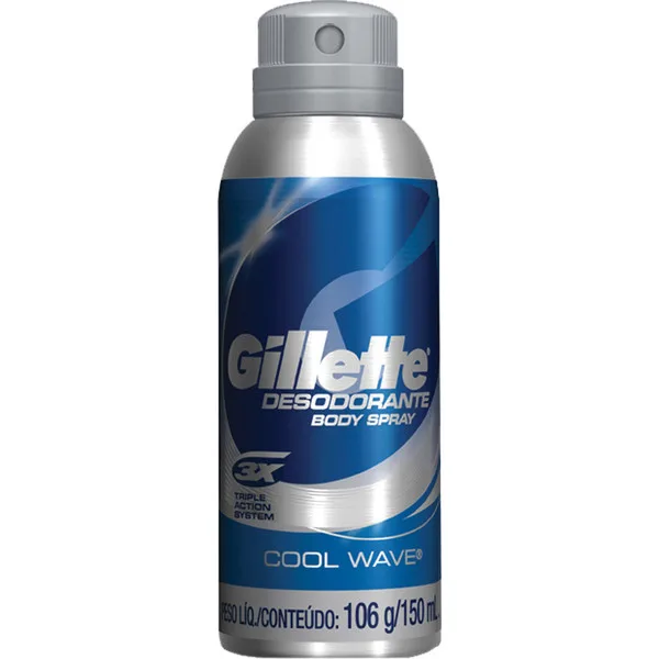 Gillette Cool Wave Aerosol Masculino 150 Ml - VIZIR - Higiene E Beleza