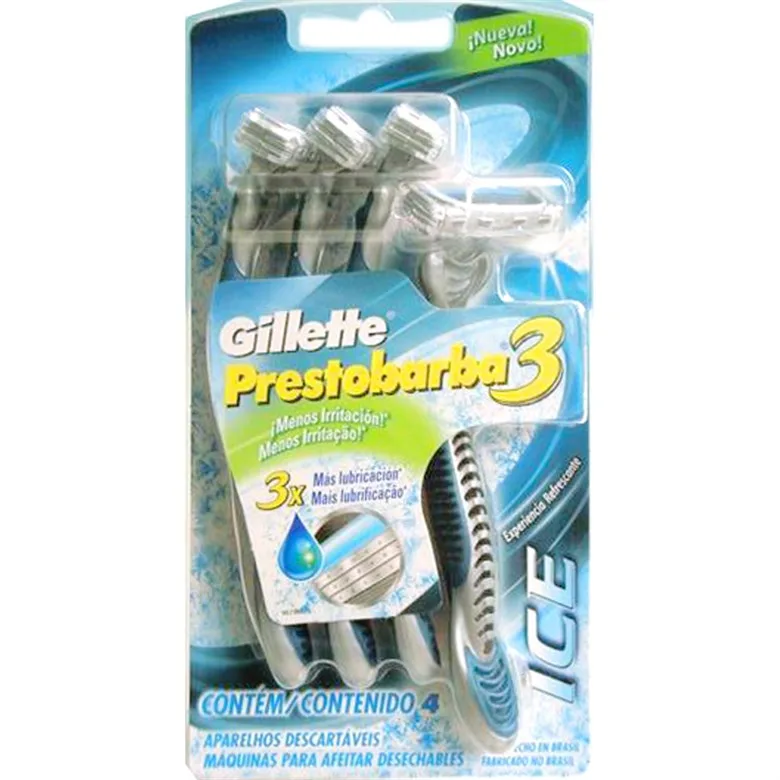 Aparelho De Barbear Descartável Prestobarba3 Ice Gillette Leve 4 Pague 3 Unidades - GILLETTE PRESTOBARBA - Higiene E Beleza
