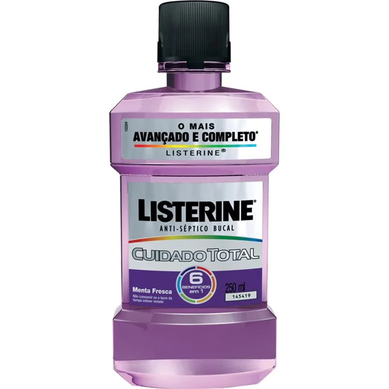 Enxaguante Bucal Antisséptico Com Flúor Menta Fresca Listerine Cuidado Total Frasco 250ml - LISTERINE - Perfumaria