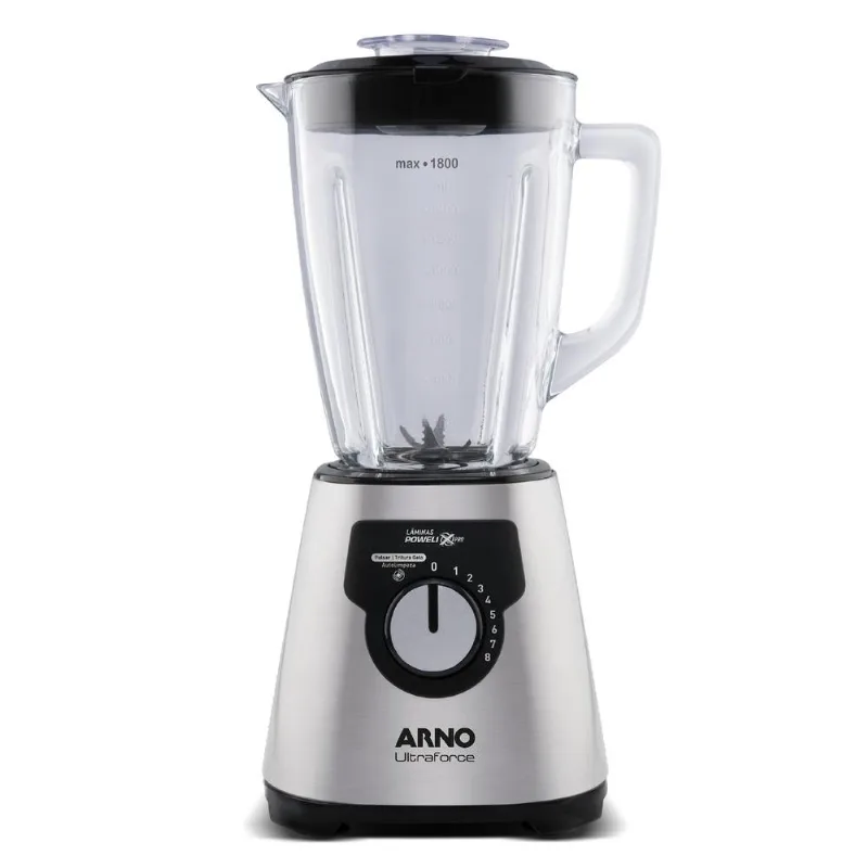 Liquidificador Ultraforce Jarra de Vidro 2,2 Litros Inox 220V 1400W - LN92 - Arno