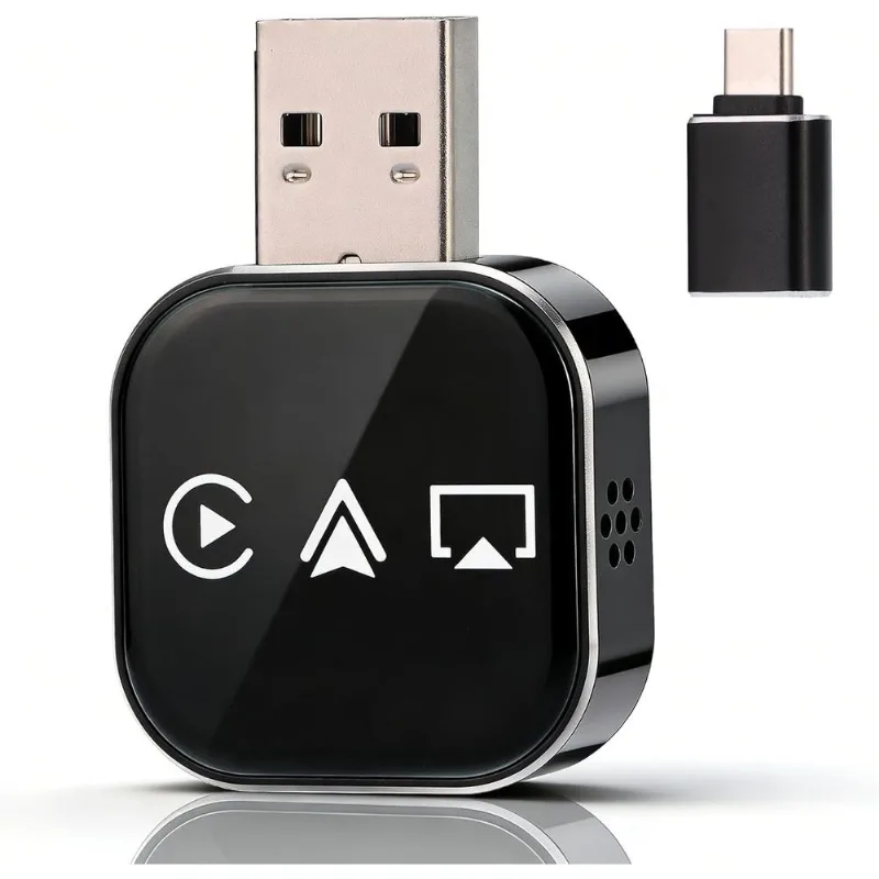 Adaptador Automático Sem Fio Carplay Android 3 Em 1 Preto