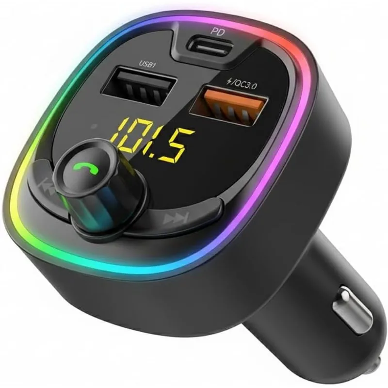 Carregador De Carro Com Transmissor Fm Bluetooth Qc3.0