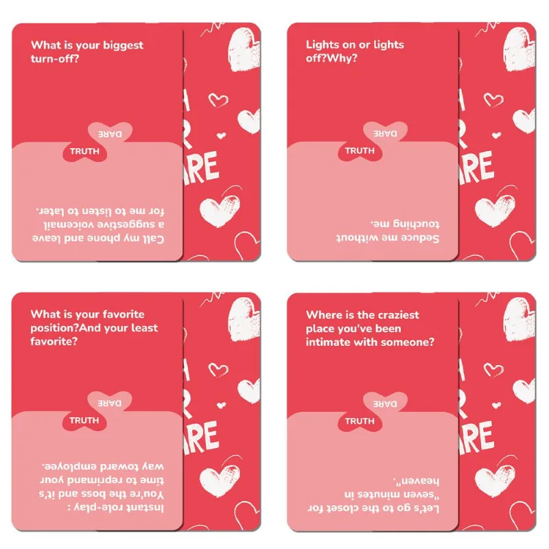Jogo De Cartas Couples Truth Or Dare 50 Cartões De Encontros Românticos
