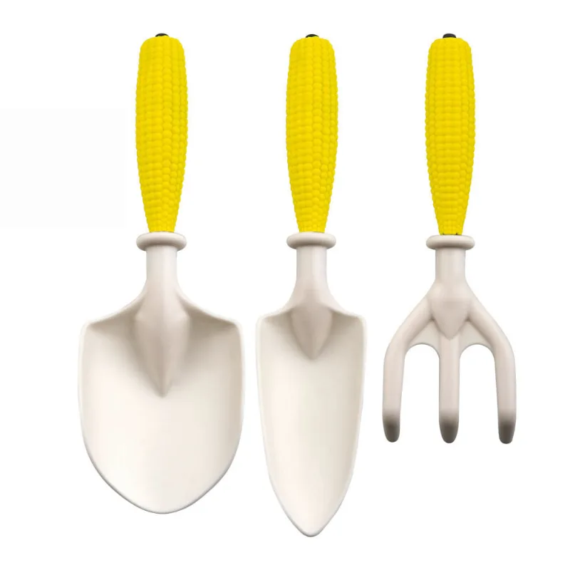 Conjunto De Ferramentas De Jardinagem Para Crianças De 3 Peças Com Tema De Milho Com Pás