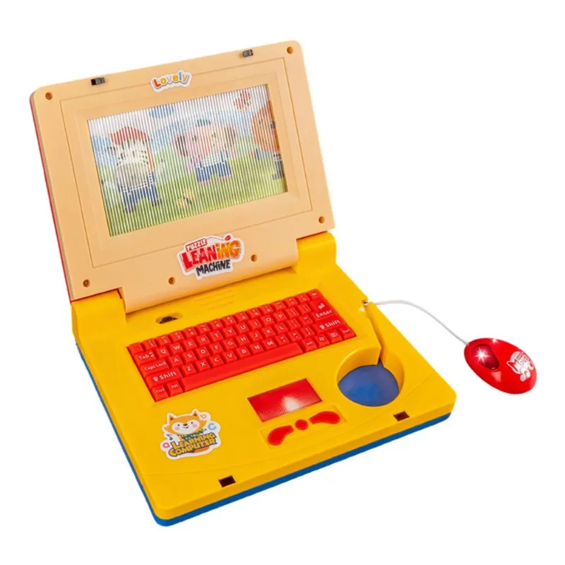 Laptop De Brinquedo Para Crianças Finge Play Com Luz E Música Em Vermelho