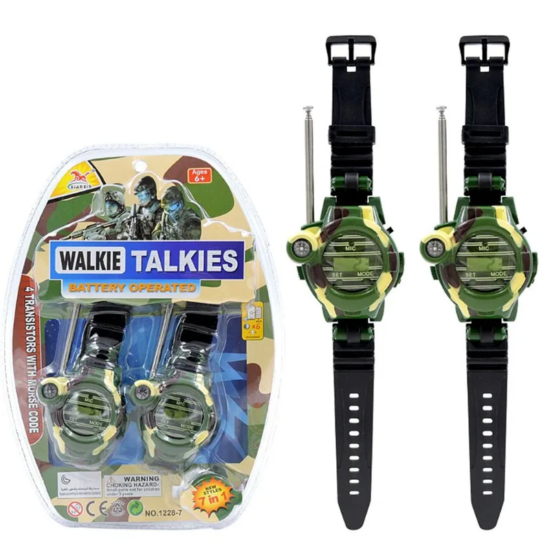 Conjunto De Relógios Walkie Talkie, Camuflagem Infantil, Verde Para Duas Pessoas
