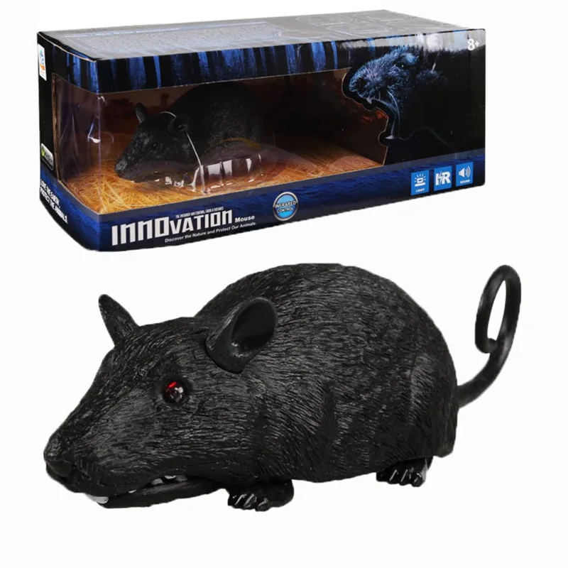 Brinquedo De Rato Rc Infravermelho Com Movimento Realista E Olhos De Led