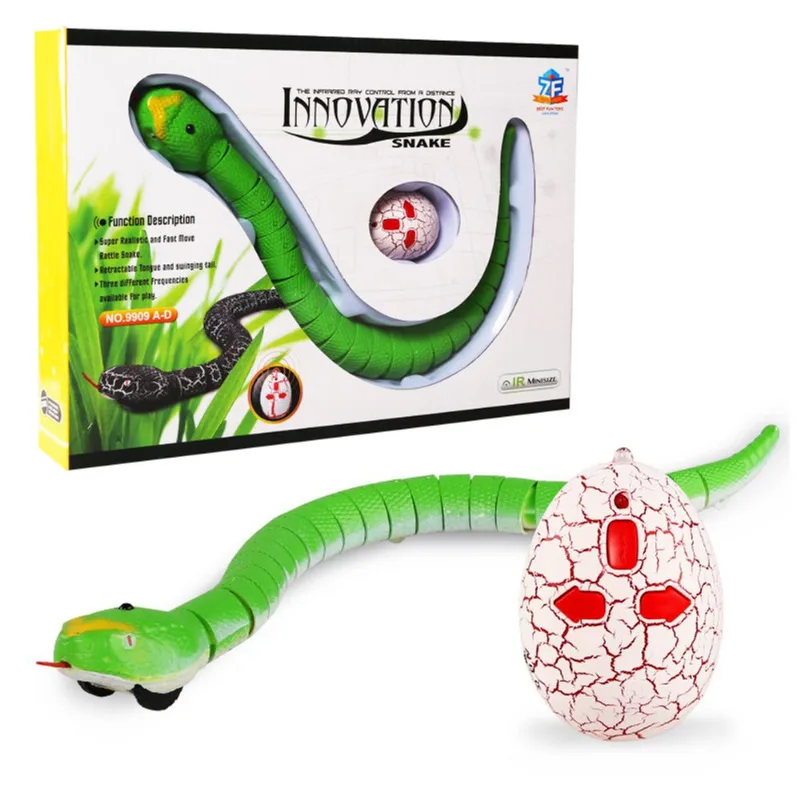 Brinquedo De Cobra Rc Com Infravermelho, Réptil Rastreador, Diversão, 39 Cm, Verde