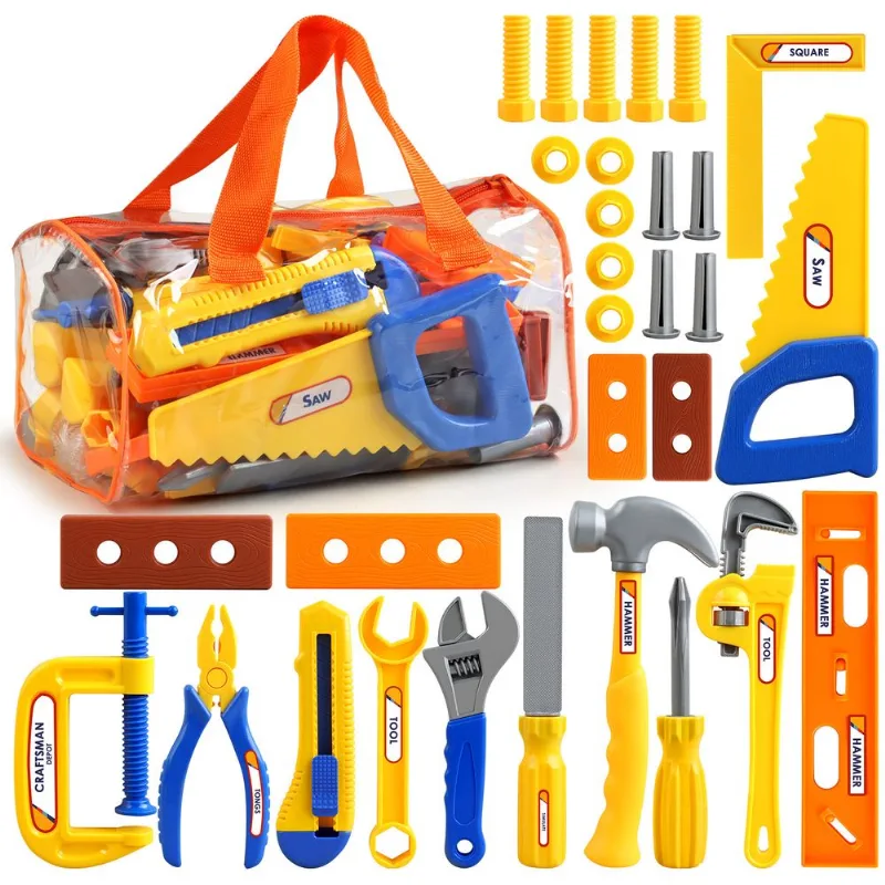 Kit De Ferramentas De Brinquedo Para Crianças 30 Peças Com Bolsa De Ferramentas De Faz De Conta