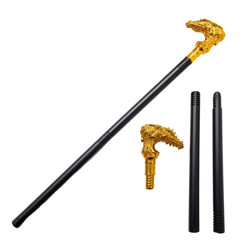 Cetro Com Cabeça De Dragão Dourado Para Fantasia De Halloween