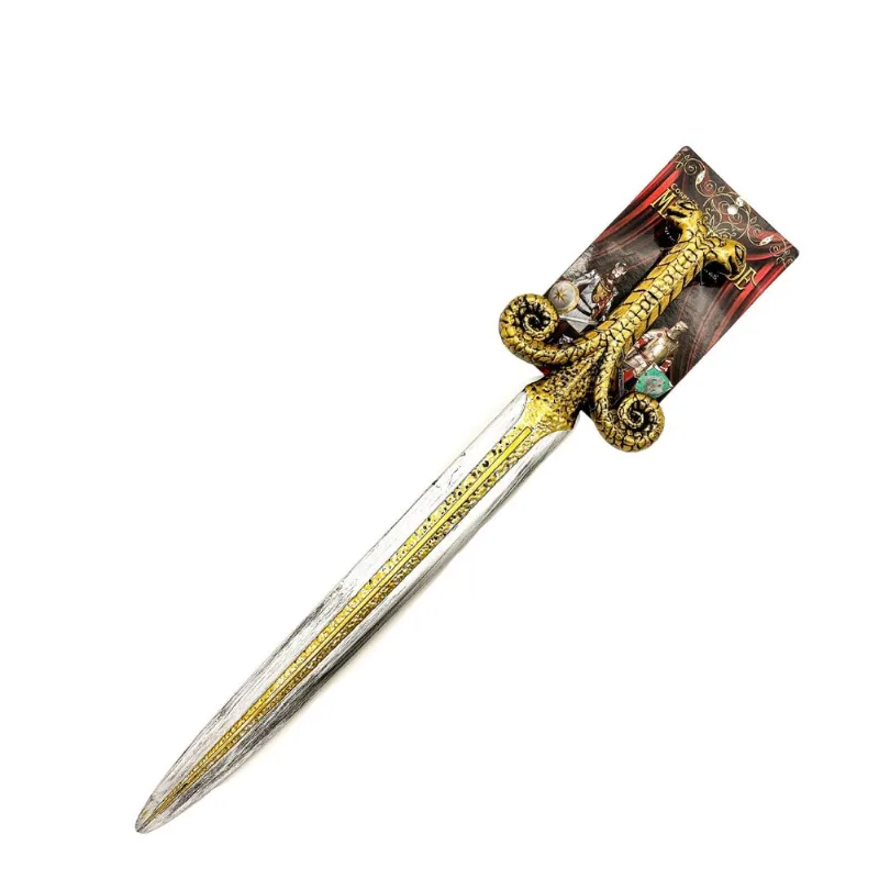 Espada De Cavaleiro De Brinquedo Medieval Dourada De Plástico Para Halloween E Cosplay