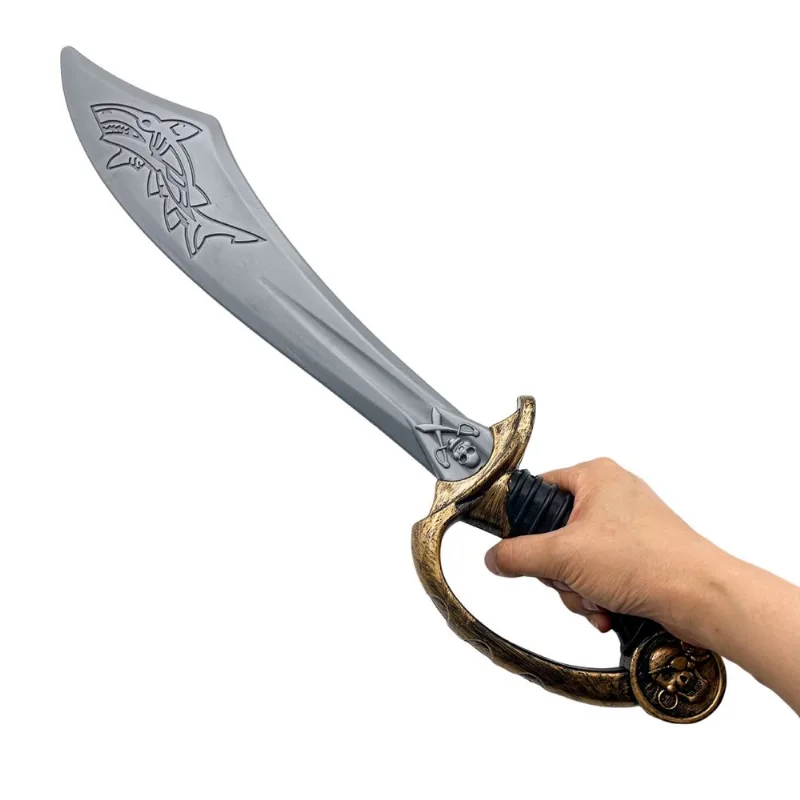 Espada Pirata De Brinquedo Com Formato De Tubarão, Adereço De Plástico, Florete Para Fantasia De Halloween