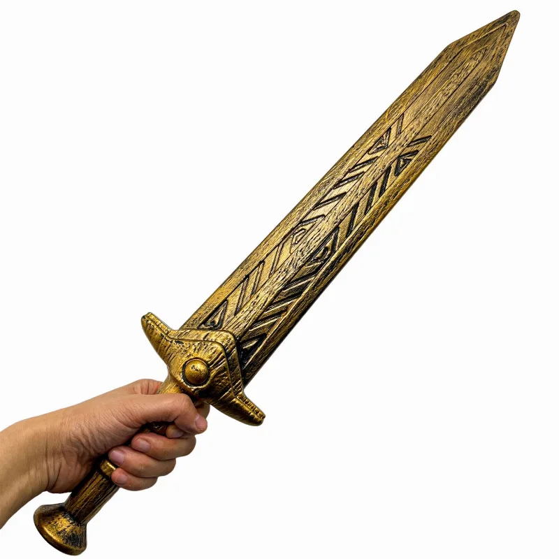 Espada Viking De Brinquedo Decorativa Medieval Dourada 55 Cm Plástico