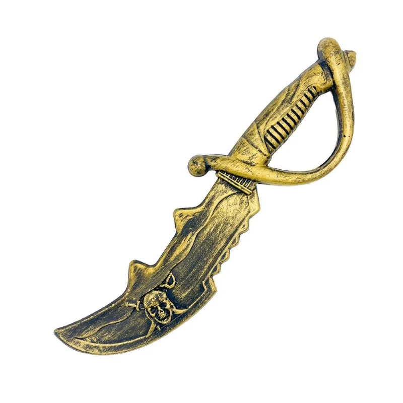 Espada Pirata Decorativa Caveira Caribenha Para Fantasia De Halloween