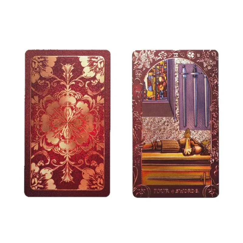 Baralho De Tarot Rider Waite Com Folha Dourada, 78 Cartas, Impermeável, Com Guia