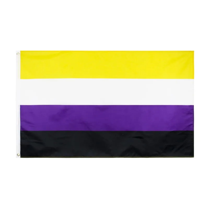 Bandeira De Gênero Não Binário 150x90cm De Poliéster Para Genderqueer