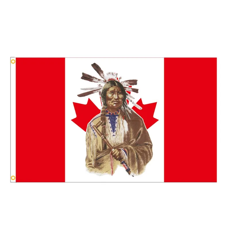 Bandeira: Chefe Indiano Canadense 90x150cm Poliéster 120g