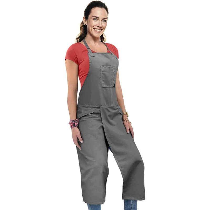 Avental De Perna Dividida Para Mulheres, Nylon, Longo, 110 X 68 Cm, Alças Ajustáveis