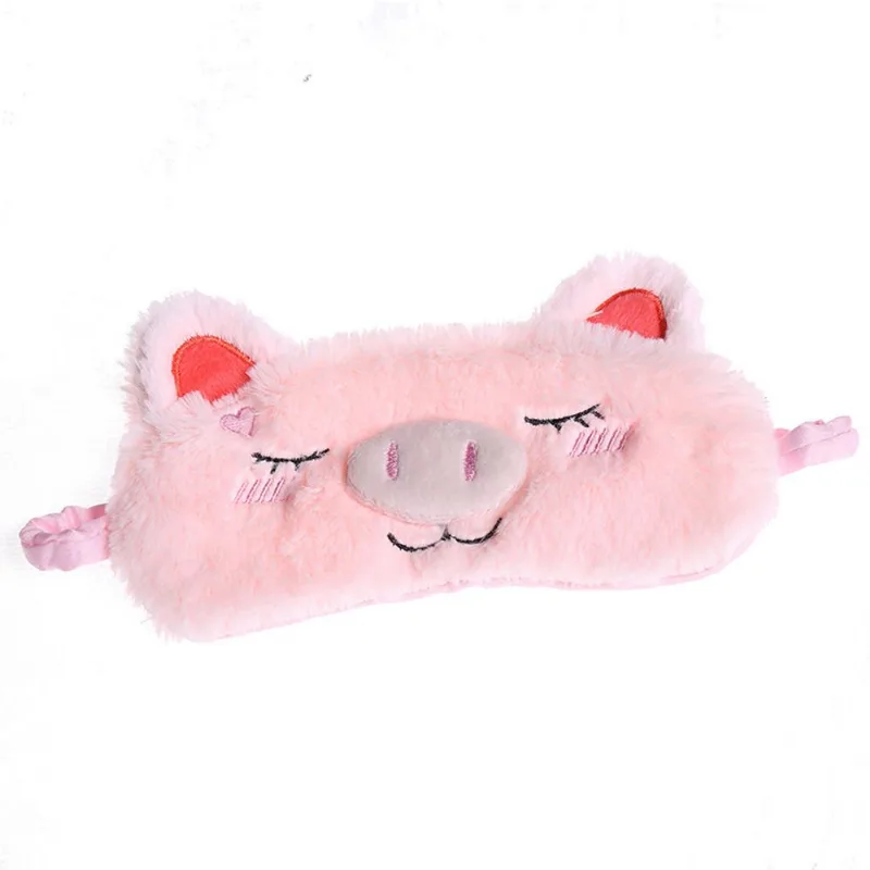 Máscara Sleep Eye Mask Plush Pig Anime Super Soft Eye Cover Rosa