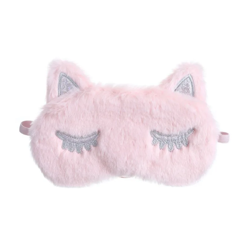 Máscara De Dormir Unicorn Cartoon Plush Girl's Eyeshade