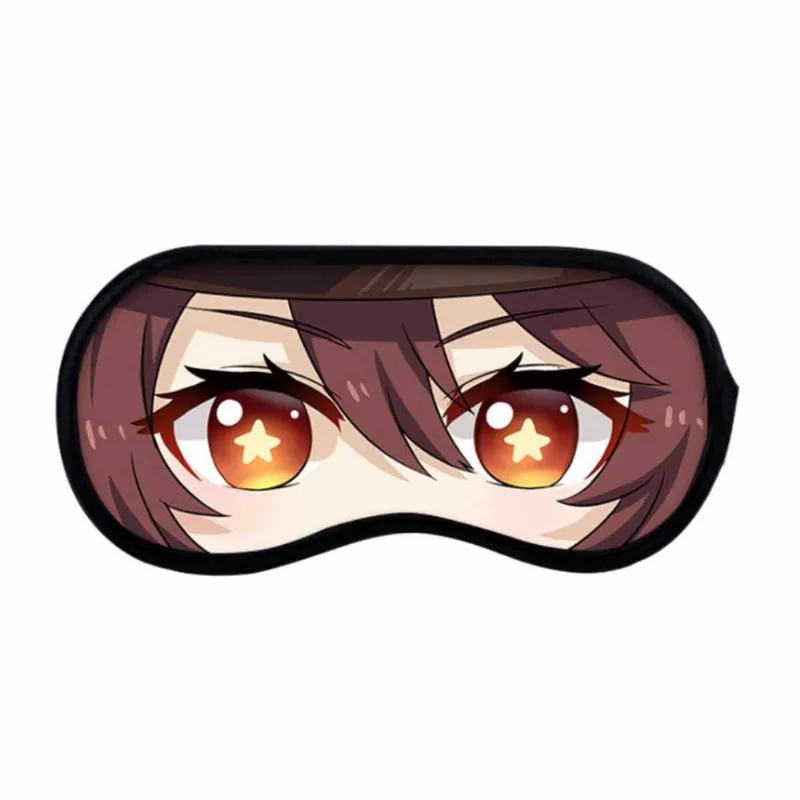 Máscara Para Dormir Para Olhos Genshin Impact Hutao Anime Cartoon Plush
