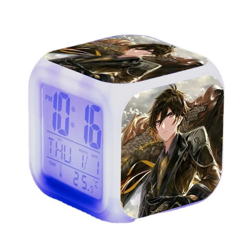 Despertador Genshin Impacts Square Led Digital Para Crianças