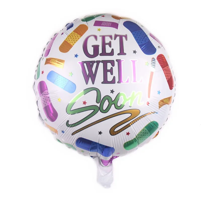 Balão Redondo Mylar De 18 Polegadas Get Well Soon For Recovery X4