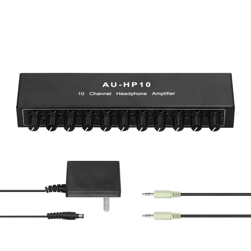 Amplificador De Fone De Ouvido Estéreo De 10 Vias De Saída De 3,5 Mm Sem Alimentação