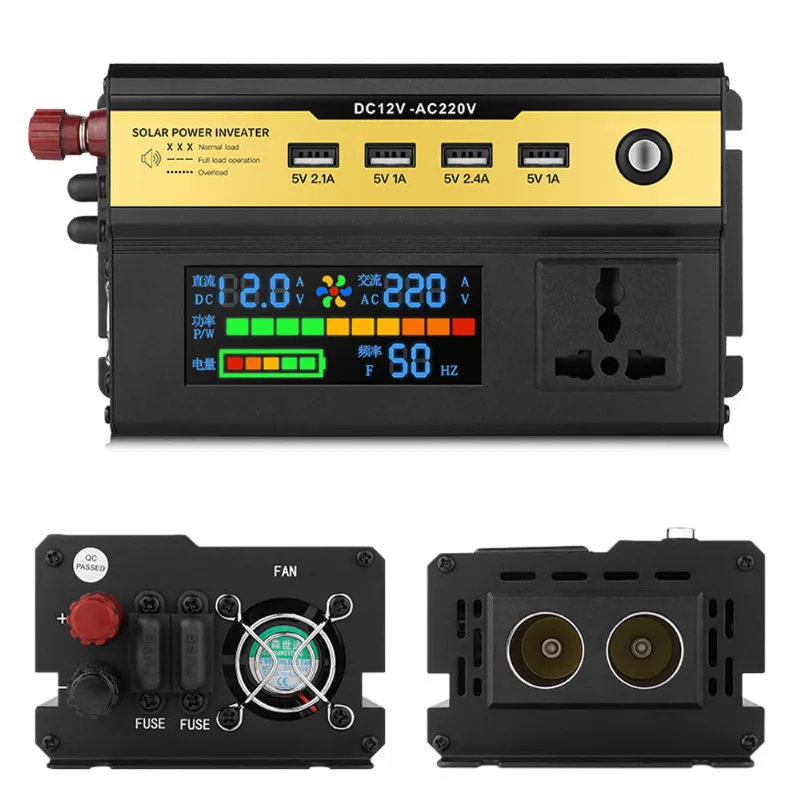 Inversor De Energia Para Carro 4000w 12v A 220v Com Display Led